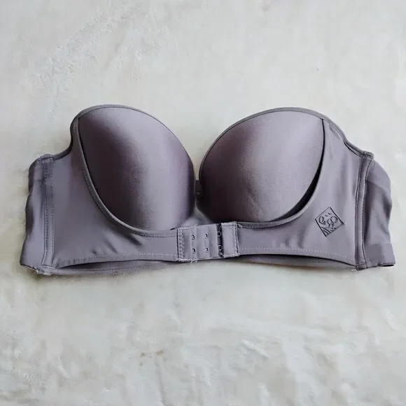 Soma Enbliss Strapless Multi-Way Bra - Front Adjust Stay-Put - Gray - Size 36D - Picture 1 of 13